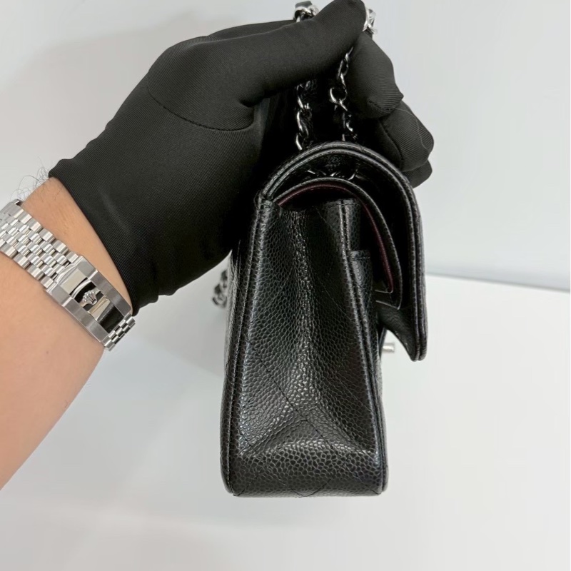 Chanel CF23 黑銀荔枝牛 全新全配 台灣購證-3