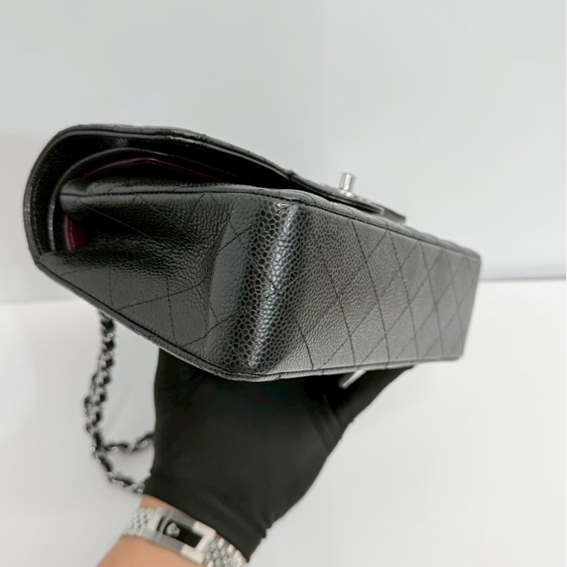 Chanel CF23 黑銀荔枝牛 全新全配 台灣購證-5