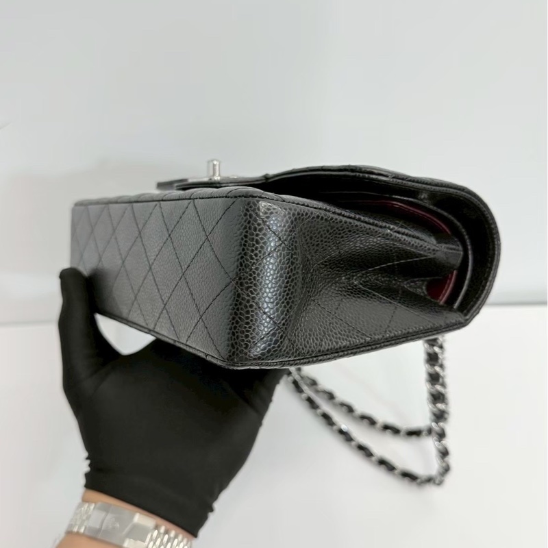 Chanel CF23 黑銀荔枝牛 全新全配 台灣購證-6
