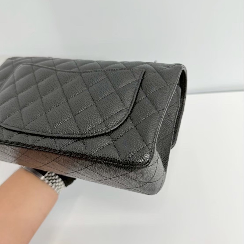 Chanel CF23 黑銀荔枝牛 全新全配 台灣購證-10