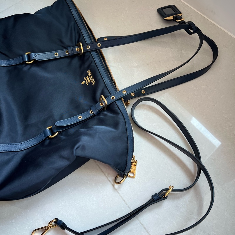 Prada 尼龍包 肩背 斜背 公事 媽媽包 均可 附斜背背帶-14