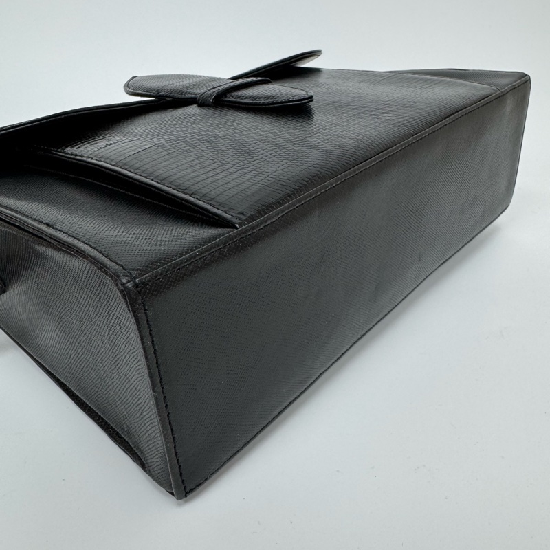 YSL 黑色鱷魚皮 斜挎包 vintage 中古 二手-11