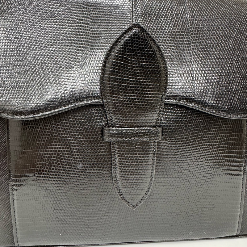 YSL 黑色鱷魚皮 斜挎包 vintage 中古 二手-15