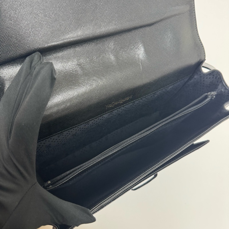 YSL 黑色鱷魚皮 斜挎包 vintage 中古 二手-17