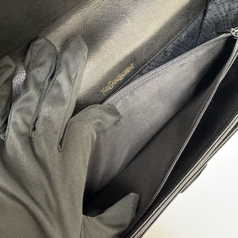 YSL 黑色鱷魚皮 斜挎包 vintage 中古 二手-18