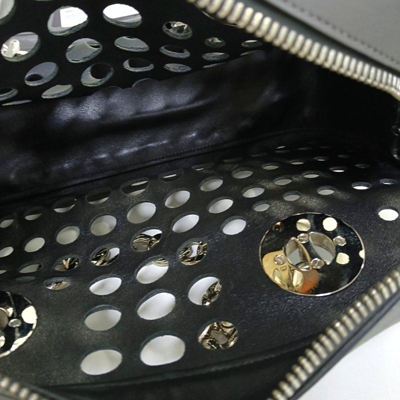 PRADA黑色牛皮徽標手提包單肩包銀色五金子袋-6