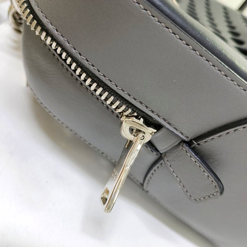 PRADA黑色牛皮徽標手提包單肩包銀色五金子袋-9