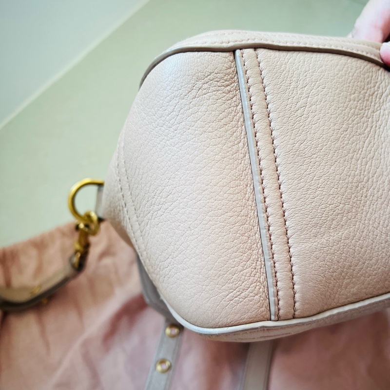 miu miu 乾燥玫瑰粉色 手提包 機車包-4