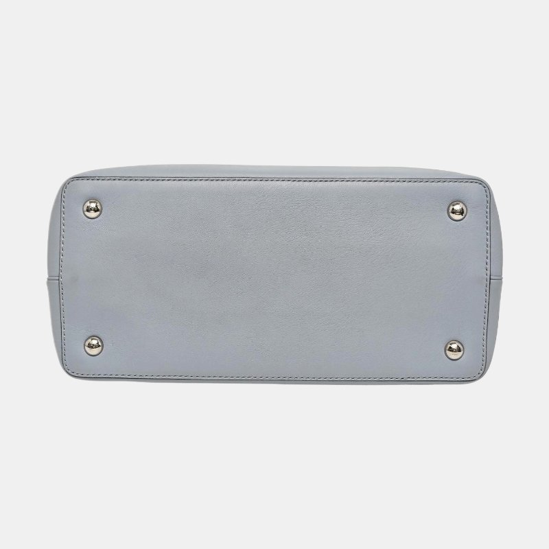 FENDI 2 Jours藍色牛皮單肩包手提包銀色五金可拆卸肩帶-5