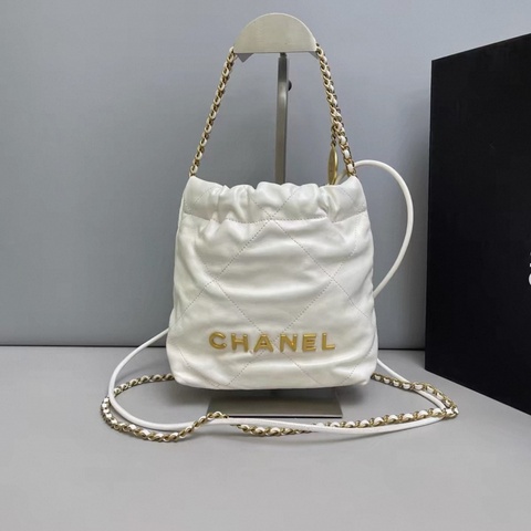 Chanel香奈兒 22bag迷你白金全皮包 芯片款