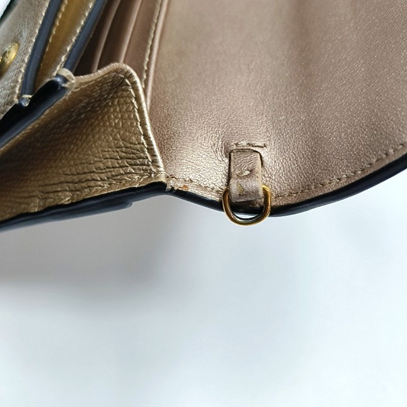 DIOR Saddle香檳色牛皮馬鞍包單肩包斜挎包金色五金可拆卸肩帶配件齊全-8