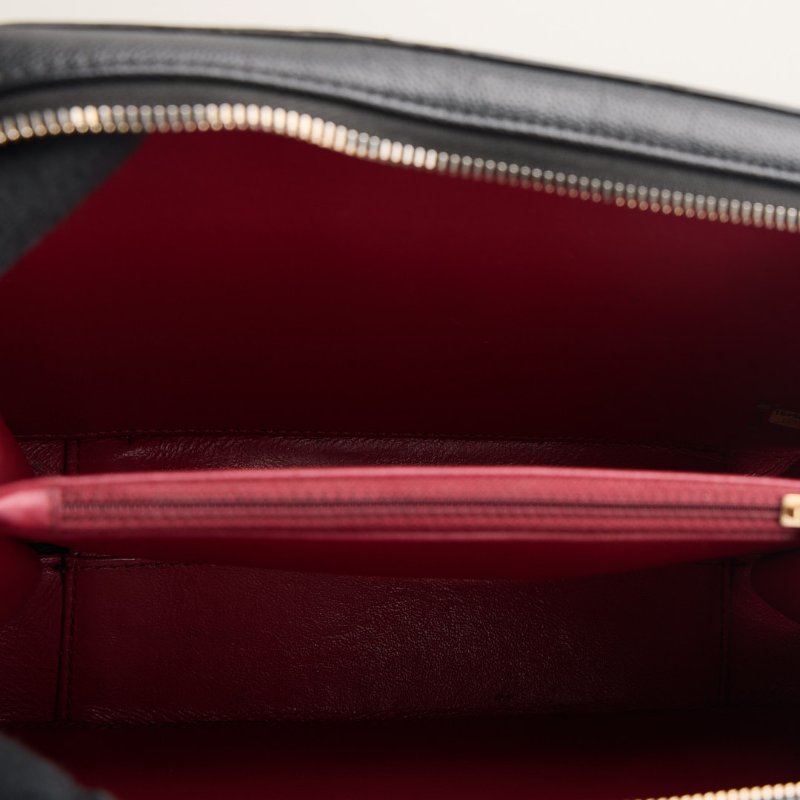 二手Chanel vanity中號荔枝皮相機包/黑-19