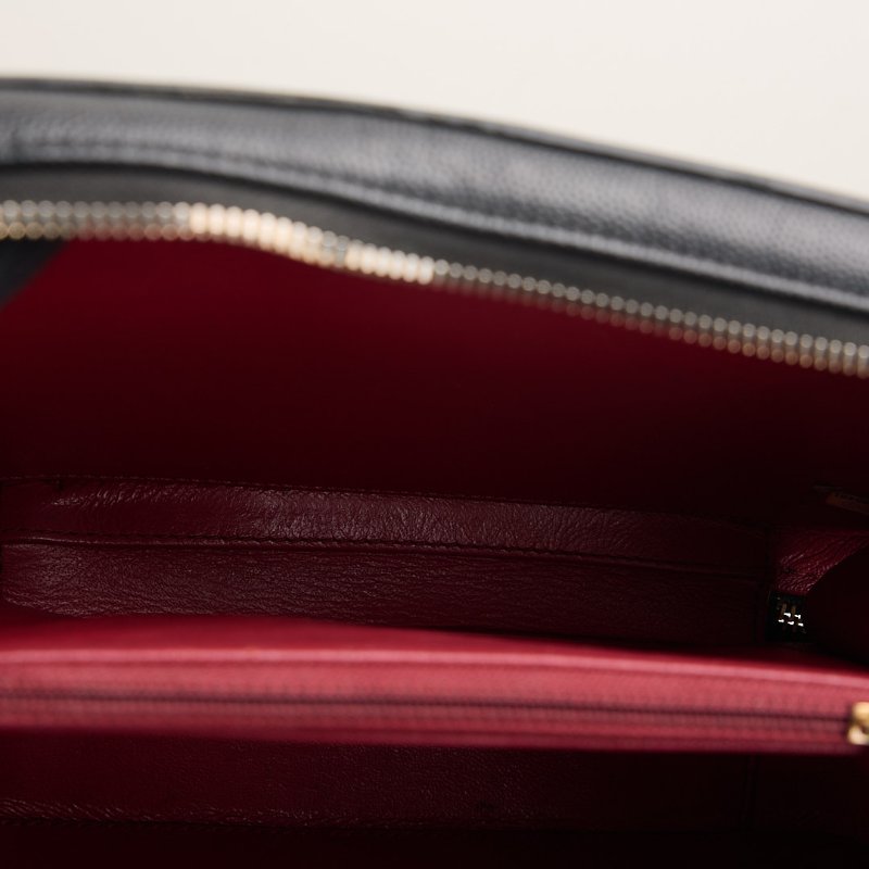 二手Chanel vanity中號荔枝皮相機包/黑-20