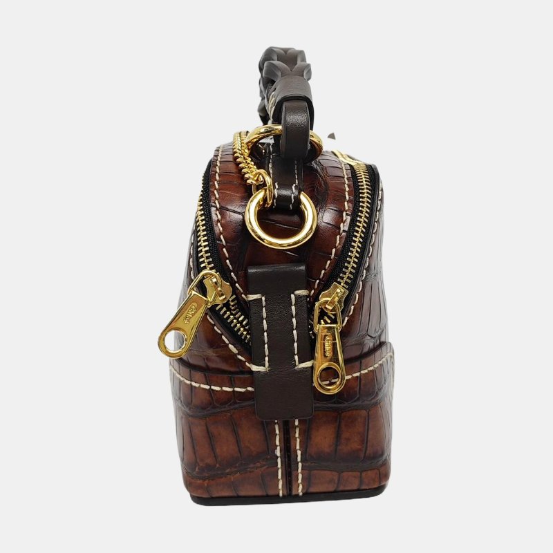 Chloe Daria迷你棕色牛皮單肩包-3