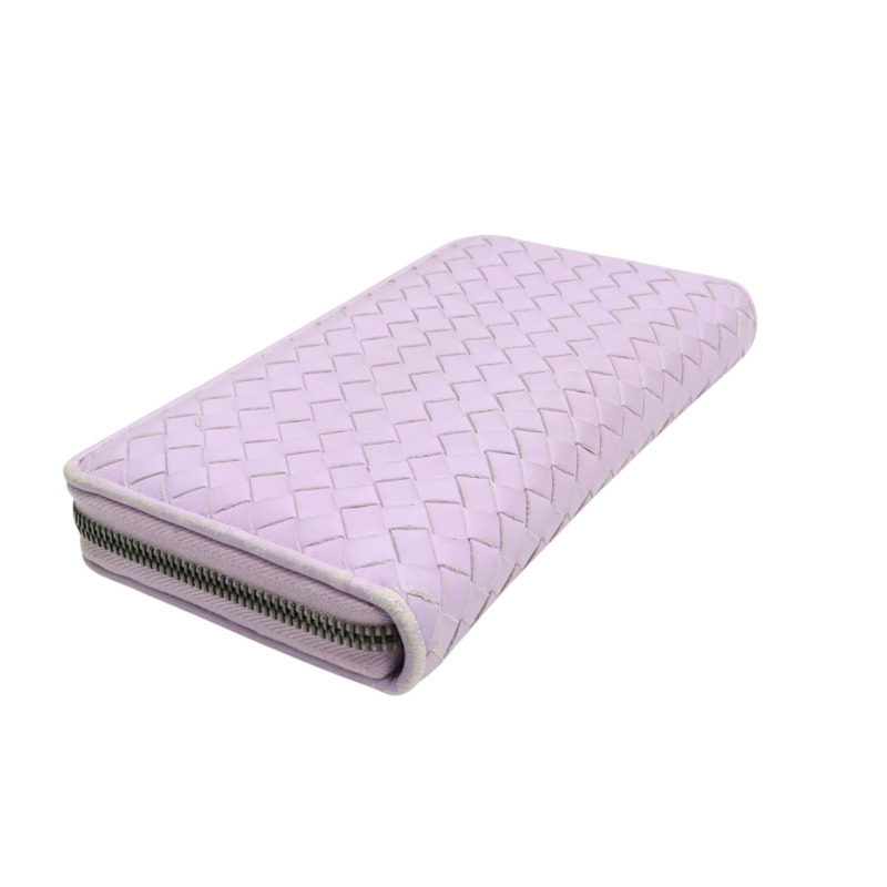 紫色 牛皮編織 拉鍊 長夾【BOTTEGA VENETA BV 寶緹嘉】 114076-3