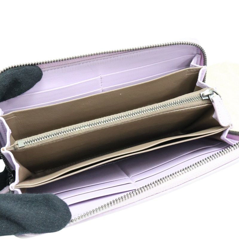 紫色 牛皮編織 拉鍊 長夾【BOTTEGA VENETA BV 寶緹嘉】 114076-4