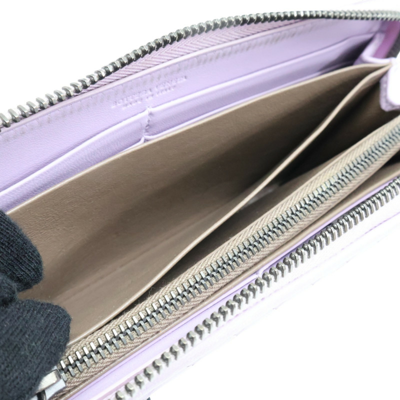 紫色 牛皮編織 拉鍊 長夾【BOTTEGA VENETA BV 寶緹嘉】 114076-6