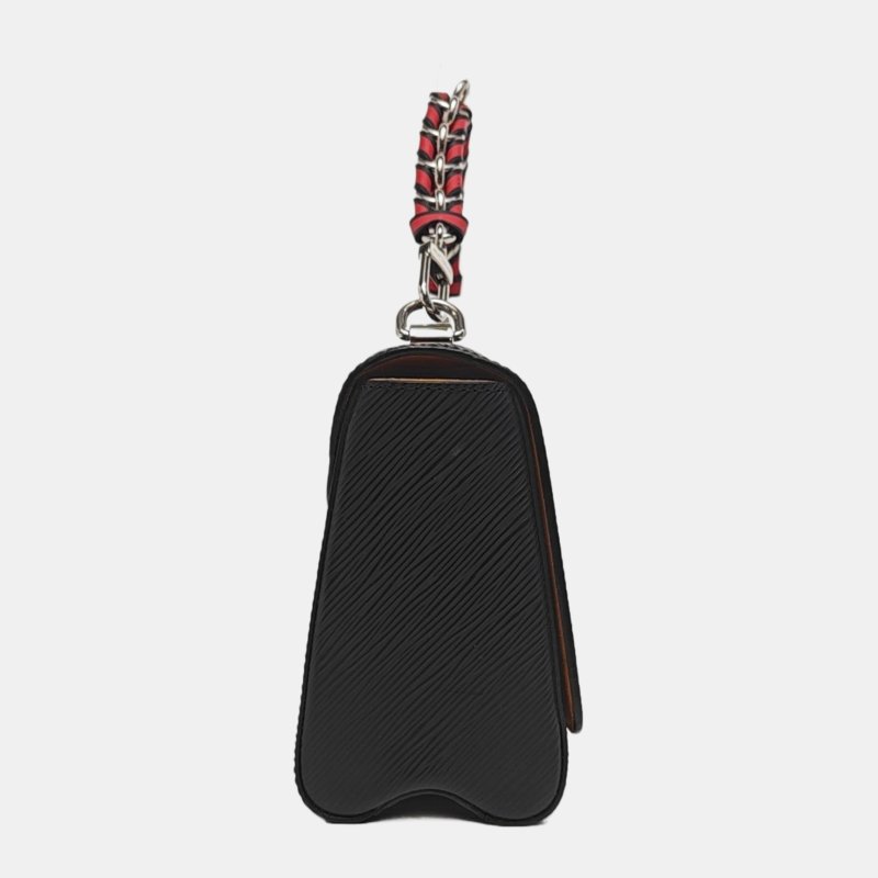 LOUIS VUITTON TWIST黑色EPI牛皮水波紋單肩包斜挎包手提包銀色五金2條可拆卸肩帶-3