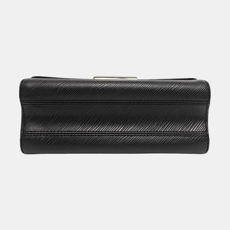 LOUIS VUITTON TWIST黑色EPI牛皮水波紋單肩包斜挎包手提包銀色五金2條可拆卸肩帶-5