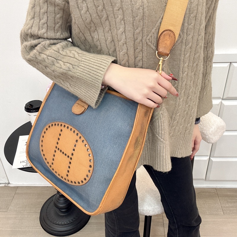 Hermès Evelyne牛仔帆布包 vintage  二手 中古-3