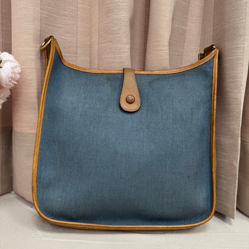 Hermès Evelyne牛仔帆布包 vintage  二手 中古-7