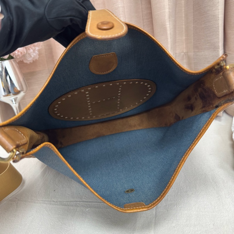 Hermès Evelyne牛仔帆布包 vintage  二手 中古-26