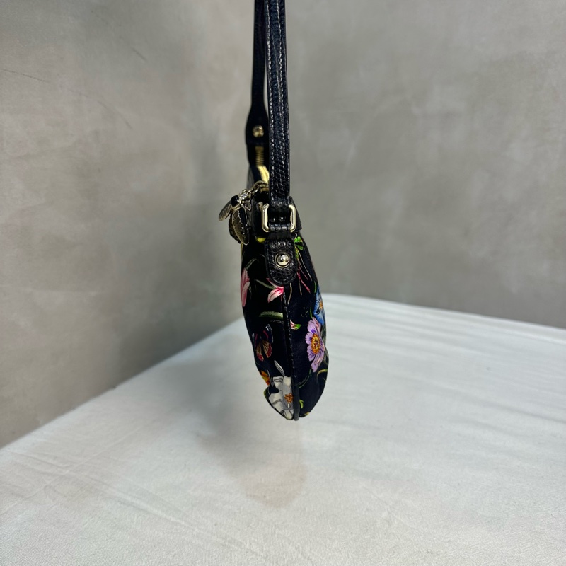 Gucci Flora Pochette Mini 中古蜥蜴皮緞面花卉琉璃小蜜蜂麻將包-6