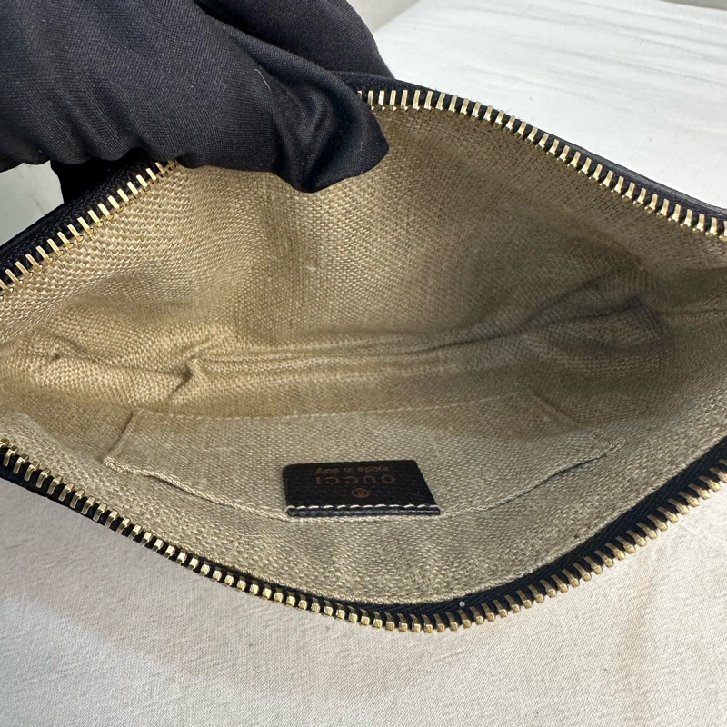 Gucci Flora Pochette Mini 中古蜥蜴皮緞面花卉琉璃小蜜蜂麻將包-12