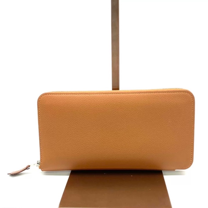 Hermes 愛馬仕 絲巾長夾/金棕色/W刻/全新美品-0