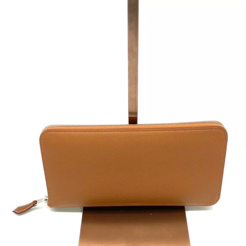 Hermes 愛馬仕 絲巾長夾/金棕色/W刻/全新美品-1