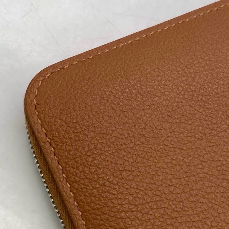 Hermes 愛馬仕 絲巾長夾/金棕色/W刻/全新美品-6