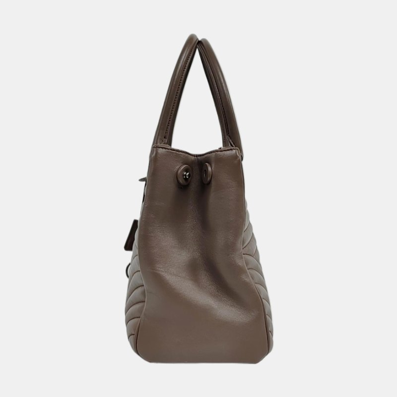 PRADA Diagramme大象灰牛皮絎縫單肩包釘色五金可拆卸肩帶-2