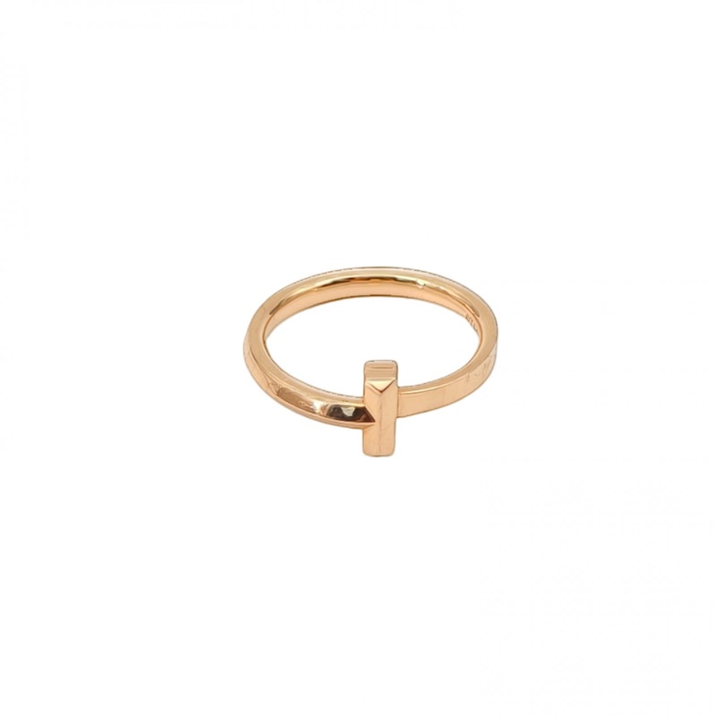 TIFFANY&CO T1T系列18K窄版線圈戒指18K玫瑰金51-2