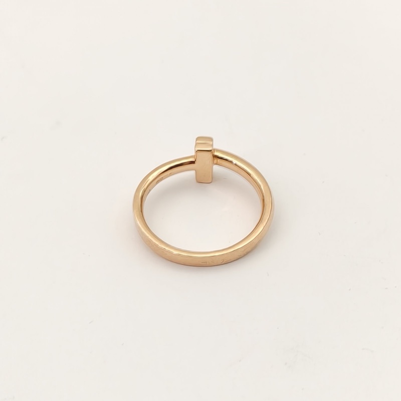 TIFFANY&CO T1T系列18K窄版線圈戒指18K玫瑰金51-3