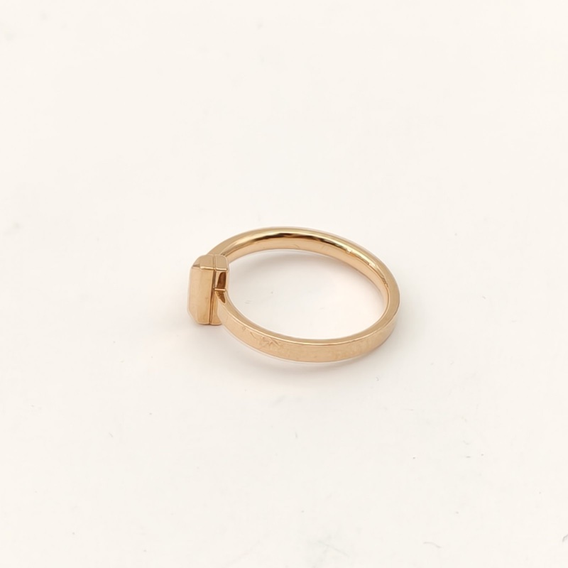 TIFFANY&CO T1T系列18K窄版線圈戒指18K玫瑰金51-4