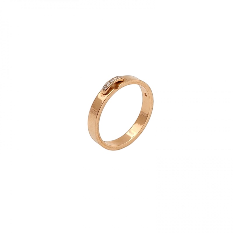 CHAUMET LiensEvidence一生緣戒指4mm鑲鑽18K玫瑰金/鑽石52-0