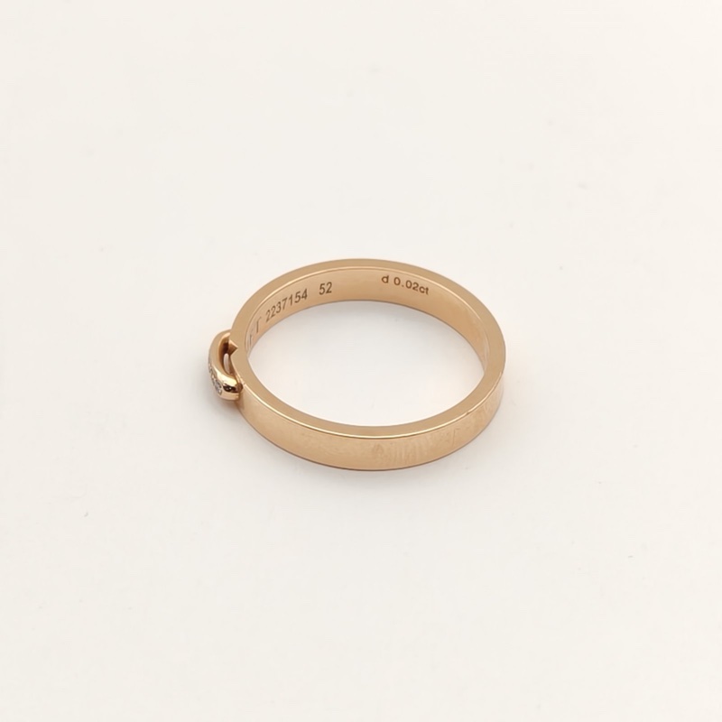 CHAUMET LiensEvidence一生緣戒指4mm鑲鑽18K玫瑰金/鑽石52-1