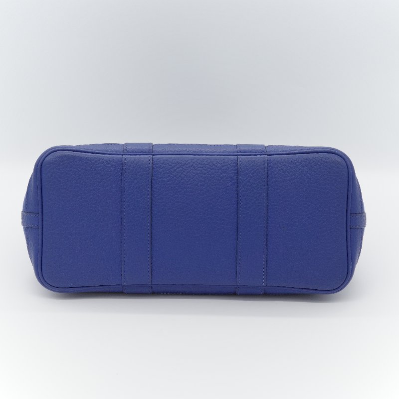 Hermès 愛馬仕 Garden Party 30 藍色帆布 牛皮手提包-4