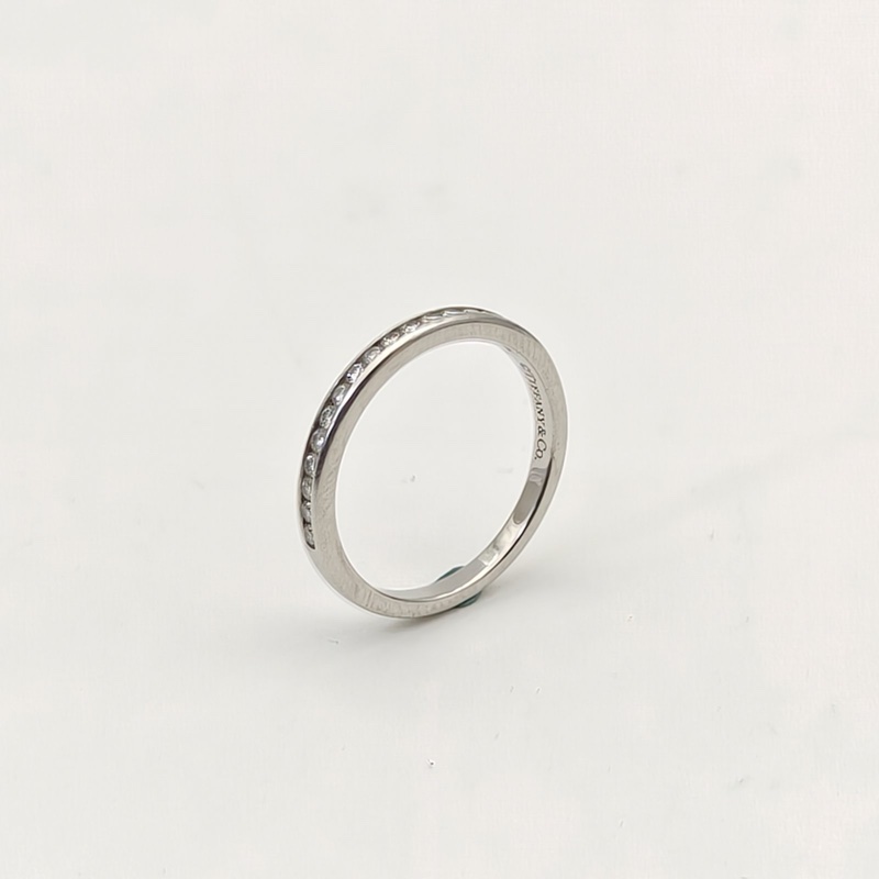 TIFFANY&CO 鑽石pt950排鑽戒指53/-4