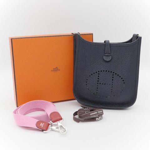 Hermès 愛馬仕  Mini Evelyne 16 Amazone  深藍色 小牛皮 斜背包