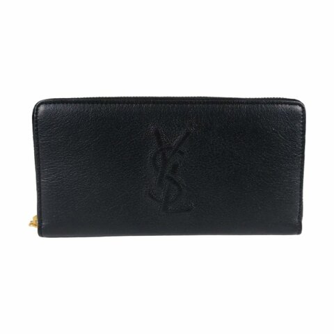 YSL BELLE JOUR黑色牛皮錢包金色五金