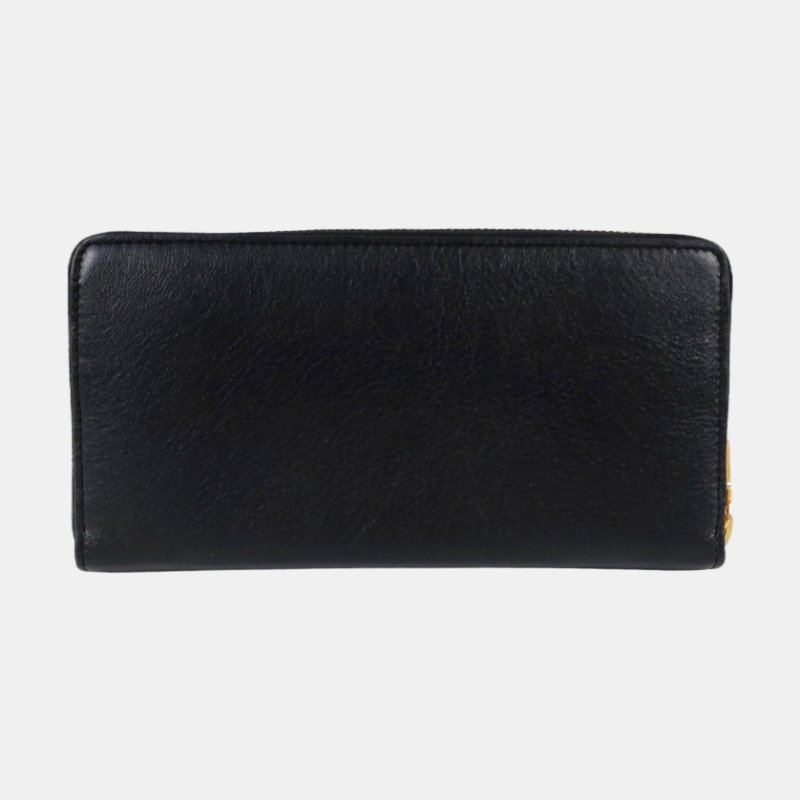 YSL BELLE JOUR黑色牛皮錢包金色五金-4