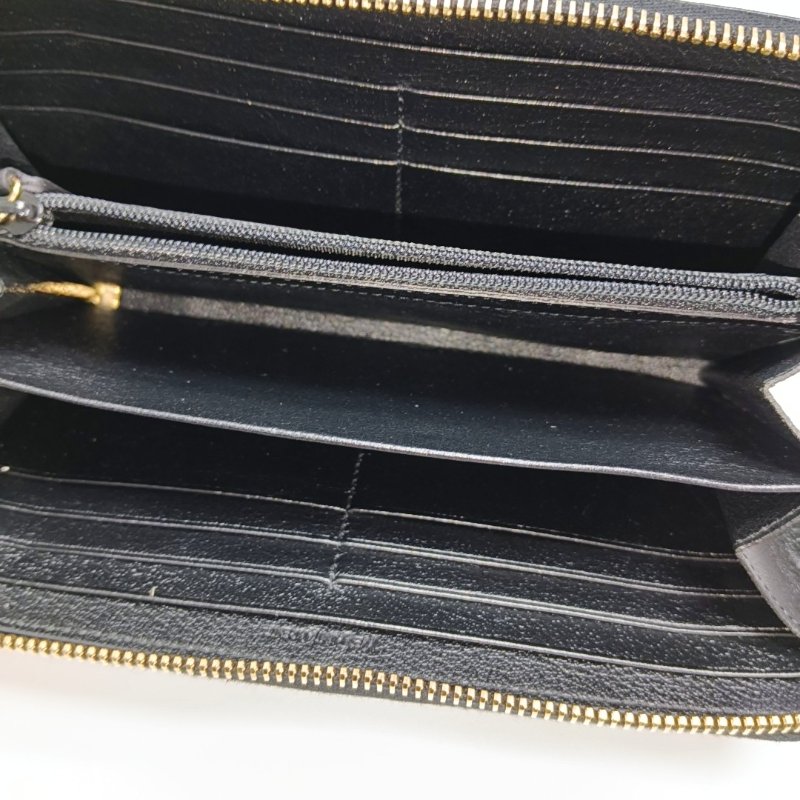 YSL BELLE JOUR黑色牛皮錢包金色五金-6