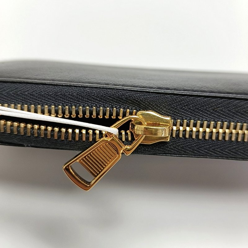 YSL BELLE JOUR黑色牛皮錢包金色五金-8
