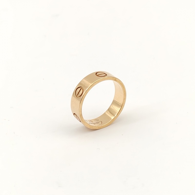 CARTIER LOVE18K金寬版戒指18K玫瑰金54玫瑰金-1