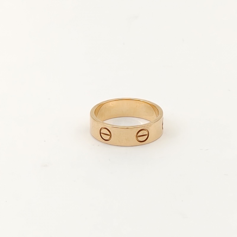 CARTIER LOVE18K金寬版戒指18K玫瑰金54玫瑰金-2