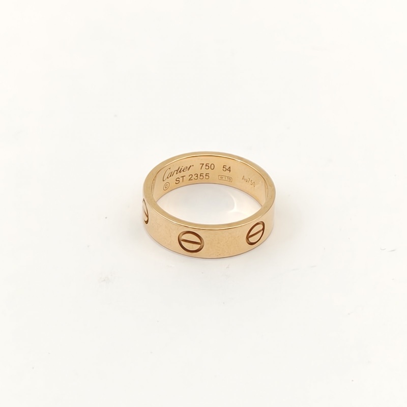 CARTIER LOVE18K金寬版戒指18K玫瑰金54玫瑰金-3