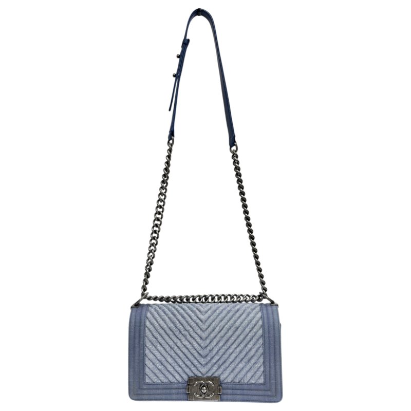 CHANEL Boy 洗水牛仔布 手袋-1