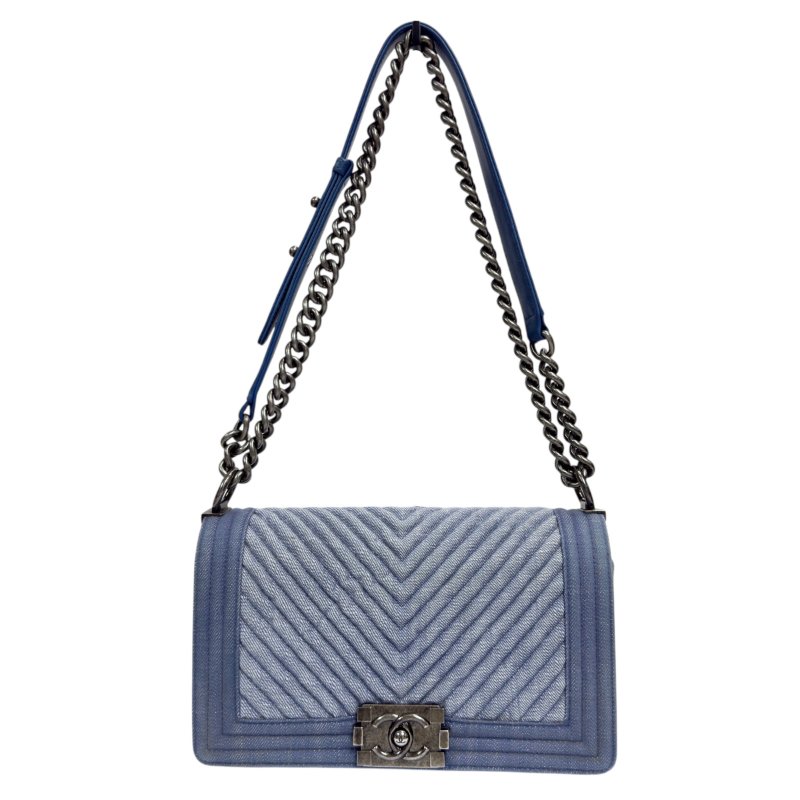 CHANEL Boy 洗水牛仔布 手袋-2