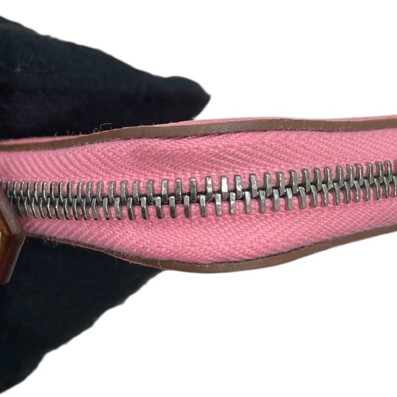 HERMES 愛馬仕 SILK IN 絲巾零錢包 EPSOM 普皮 粉色 銀釦-7